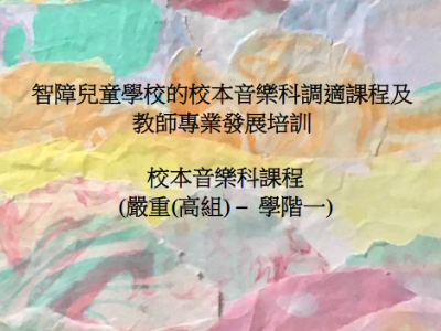 智障兒童學校的校本音樂科調適課程及教師專業發展培訓（高組）